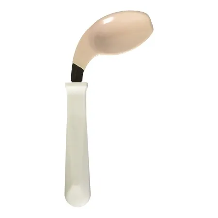 Patterson medical - Easy-Hold - 1441 - Offset Spoon Easy-Hold Angled / Left Handed White Stainless Steel / Polypropylene