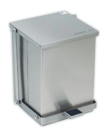 Detecto Scale - C-48 - Trash Can Detecto 48 Quart Square Silver Stainless Steel Step On