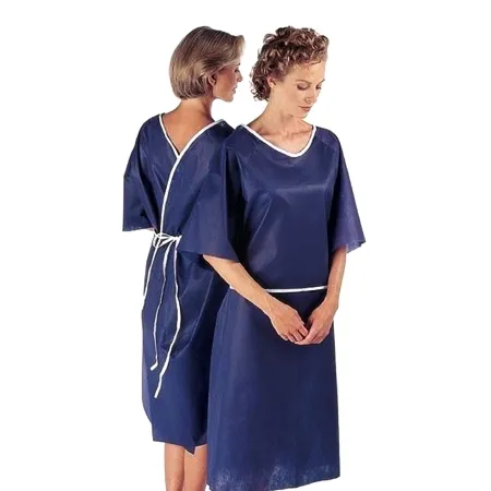 Tech Styles a Division of Encompass - 45418-CLU - Patient Exam Gown One Size Fits Most Dark Blue Disposable