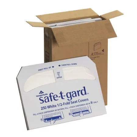 Georgia-Pacific Consumer - Safe-T-Gard - 47052 - Georgia Pacific Safe T Gard Toilet Seat Cover Safe T Gard Half Fold 16.8 X 14.3 Inch