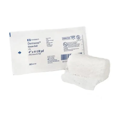Cardinal - Dermacea - 441105 -  Fluff Bandage Roll  4 Inch X 4 1/8 Yard 1 per Pouch Sterile 3 Ply Roll Shape