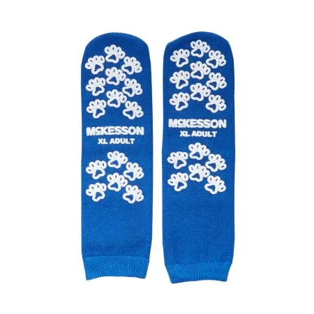 McKesson - 40-3816-001 - Terries Slipper Socks Terries X Large Royal Blue Above the Ankle