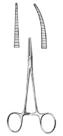 Integra Lifesciences - MeisterHand - MH7-52 - Hemostatic Forceps Meisterhand Baby Crile 5-1/2 Inch Length Surgical Grade German Stainless Steel Nonsterile Ratchet Lock Finger Ring Handle Curved Extra Delicate, Serrated Tips