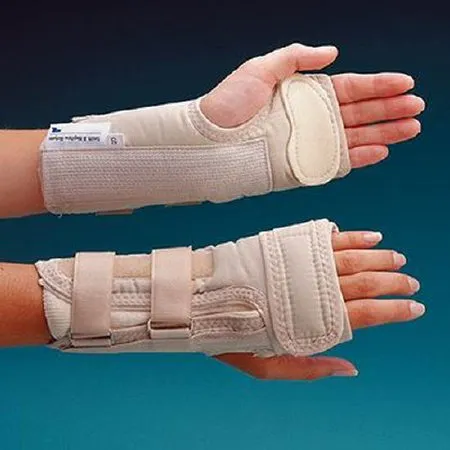 Patterson Medical Supply - Rolyan D-Ring with MCP Support - A6126 - Wrist Brace Rolyan D-ring With Mcp Support Aluminum / Polyester / Cotton / Foam / Polyester Right Hand Beige Medium