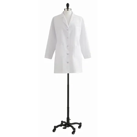 Medline - MDT11WHT8E - Lab Coat White Size 8 Mid Length 80% Polyester / 20% Cotton Reusable