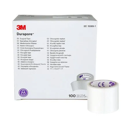 3M - 1538S-1 - Durapore Medical Tape Durapore White 1 Inch X 1 1/2 Yard Silk Like Cloth NonSterile