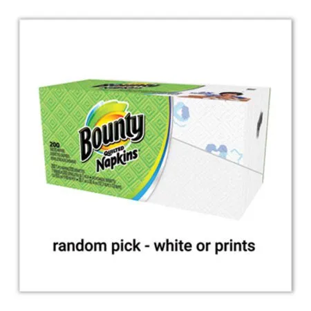 Bounty - PGC-34885 - Quilted Napkins, 1-ply, 12 1/10 X 12, Assorted - Print Or White, 200/pack