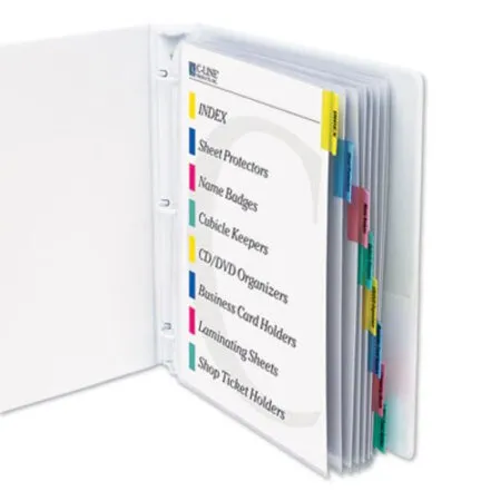 C-Line - CLI-05580 - Sheet Protectors With Index Tabs, Assorted Color Tabs, 2, 11 X 8.5, 8/set