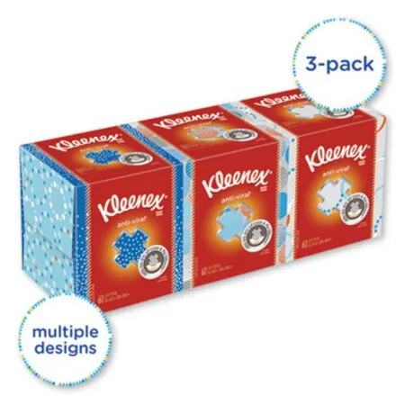 Kleenex - KCC-21286 - Boutique Anti-viral Tissue, 3-ply, White, Pop-up Box, 60/box, 3 Boxes/pack