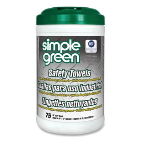 Simple Green - SMP-13351 - Safety Towels, 1-ply, 10 X 11.75, White, Unscented, 75/canister
