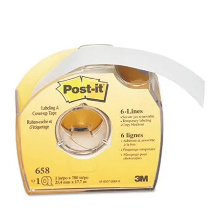 Post-it - MMM-658 - Labeling And Cover-up Tape, Non-refillable, Clear Applicator, 1 X 700