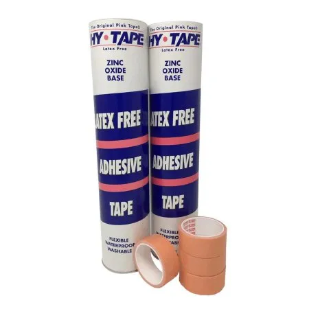 Hy-Tape International - Hy-Tape - 15LF - Hy Tape Waterproof Medical Tape Hy Tape Pink 1 1/2 Inch X 5 Yard Zinc Oxide Adhesive Zinc Oxide NonSterile