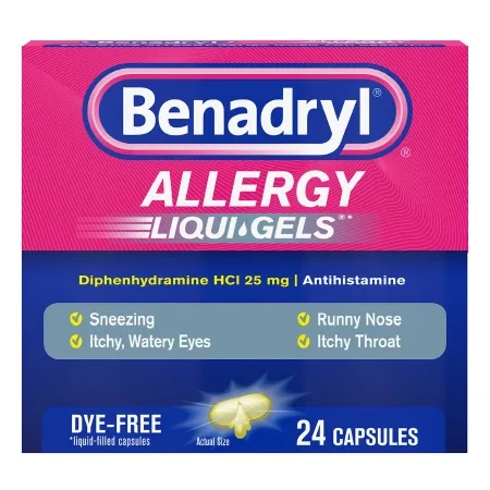 J & J Healthcare Systems - Benadryl - 10312547170212 - J&J  Allergy Relief  25 mg Strength Gelcap 24 per Box