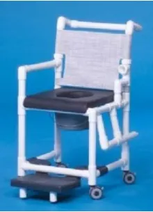 IPU - SCC767N - Commode / Shower Chair Ipu Drop Arm - Left Pvc Frame Mesh Backrest 17-1/4 Inch Seat Width 300 Lbs. Weight Capacity