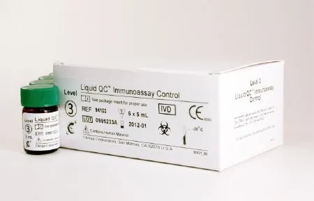 Cliniqa - CLINIQA Liquid QC - 94109 - Immunoassay Control CLINIQA Liquid QC 3 Levels 1 X 3 X 5 mL