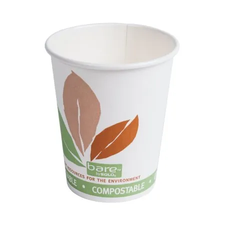 RJ Schinner Co - Bare Eco-Forward - 370PLA-J7234 - Drinking Cup Bare Eco-Forward 10 oz. Leaf Print Paper Disposable