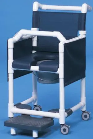 IPU - SCC777N - Commode / Shower Chair Ipu Fixed Arms Pvc Frame Mesh Backrest 17-1/4 Inch Seat Width 300 Lbs. Weight Capacity