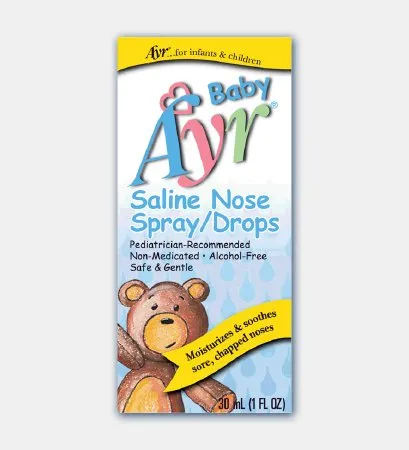 BF Ascher - Ayr Baby Saline Nose Spray / Drops - 00225055050 - Saline Nasal Spray Ayr Baby Saline Nose Spray / Drops 0.65% Strength 1 oz.