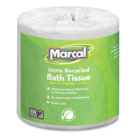 Marcal - MRC-6079 - 100% Recycled 2-ply Bath Tissue, Septic Safe, Individually Wrapped Rolls, White, 330 Sheets/roll, 48 Rolls/carton