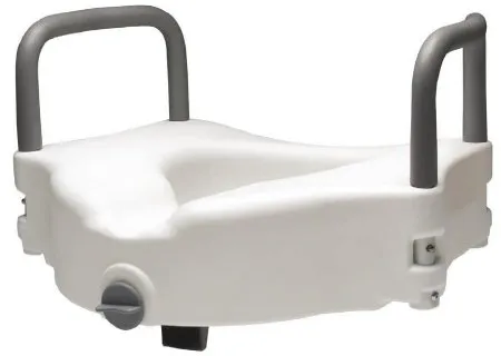 Graham Field Health Products - Lumex - 6487RA - Graham Field  Raised Toilet Seat  4 1/2 Inch Height White 300 lbs. Weight Capacity