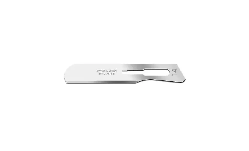 Cincinnati Surgical - Swann-Morton - 01SM14 - Surgical Blade Swann-Morton Stainless Steel No. 14 Sterile Disposable Individually Wrapped