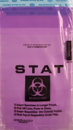 Minigrip - SPEC-PNYP - Specimen Transport Bag With Document Pouch Enhanced Speci-gard® 6 X 10 Inch Adhesive Closure Biohazard Symbol / Storage Instructions / Instructions For Use Nonsterile