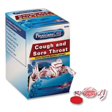 PhysiciansCare - ACM-90306 - Cough And Sore Throat, Cherry Menthol Lozenges, Individually Wrapped, 50/box