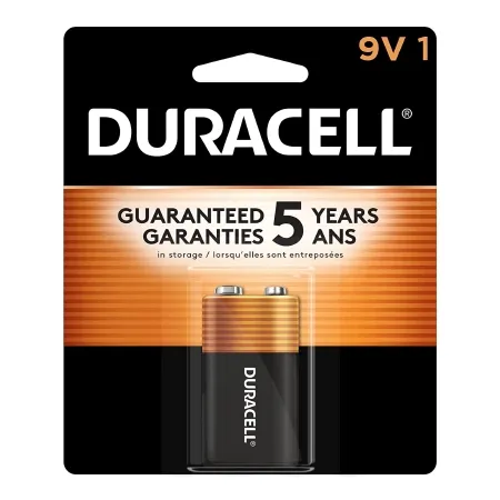 Procter & Gamble - Duracell Coppertop - 04133311601 - Alkaline Battery Duracell Coppertop 9v Cell 9v Disposable 1 Pack