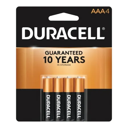 Procter & Gamble - Duracell Coppertop - 04133342401 - Alkaline Battery Duracell Coppertop Aaa Cell 1.5v Disposable 4 Pack