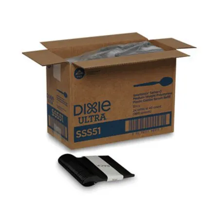 Dixie - DXE-SSS51 - Smartstock Plastic Cutlery Refill, Spoons, 6, Series-o Mediumweight, Black, 40/pack, 24 Packs/carton