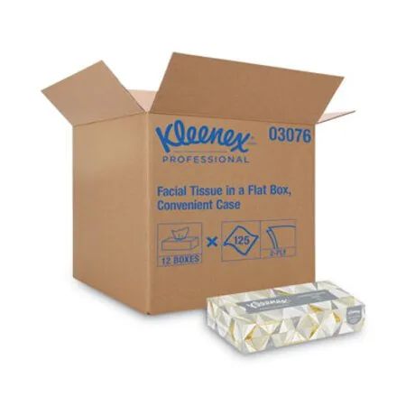 Kleenex - KCC-03076 - White Facial Tissue For Business, 2-ply, 125 Sheets/box, 12 Boxes/carton