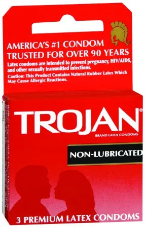Church and Dwight - Trojan - 22600092050 - Condom Trojan Non Lubricated One Size Fits Most 3 per Box