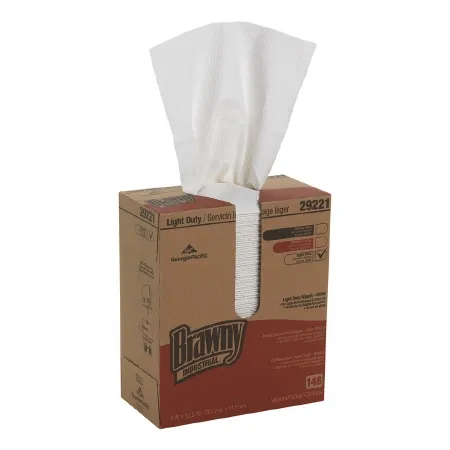 Georgia Pacific - Brawny Industrial - 29221 - Task Wipe Brawny Industrial Light Duty White Nonsterile 2 Ply Tissue 8 X 12-1/2 Inch Disposable