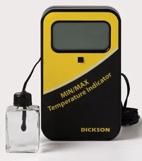 Fisher Scientific - Dickson - 15174129 - Digital Vaccine Thermometer With Alarm Dickson Fahrenheit / Celsius -50° To +122°f (-50° To +50°c) External Thermistor Probe Wall Mount Battery Operated