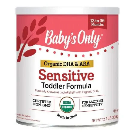 Natures One - Baby's Only Organic Sensitive - 22903-1 - Toddler Formula Baby's Only Organic Sensitive 360 Gram Can Powder Organic Lactose Sensitivity