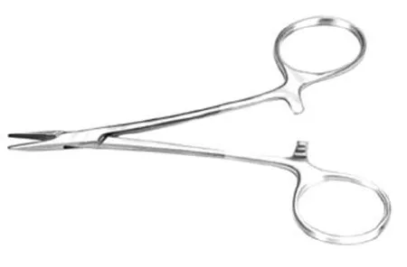 Bausch & Lomb - P0404 - Needle Holder 114 Mm Length Straight, Delicate 12 Mm Serrated Jaw Finger Ring Handle