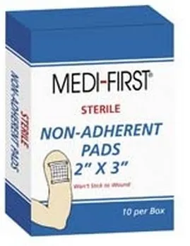 Medique Products - Medi-First - 64212 - Medi First Non Adherent Dressing Medi First 2 X 3 Inch Sterile 12 Ply Rectangle