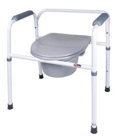 Apex-Carex - Carex - FGB35711 0000 - Commode Chair Carex Padded Fixed Arms Steel Frame 250 lbs. Weight Capacity