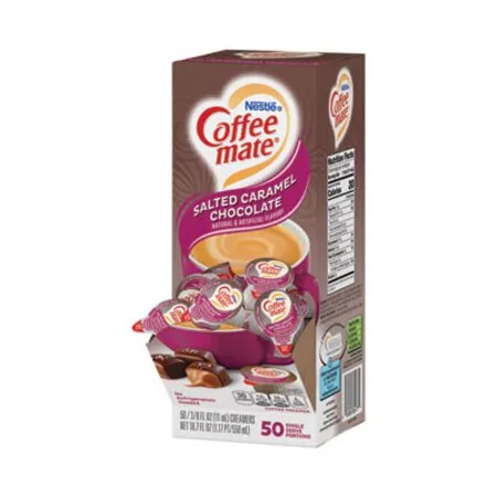 Coffee mate - NES-77197 - Liquid Coffee Creamer, Salted Caramel Chocolate, 0.38 Oz Mini Cups, 50/box
