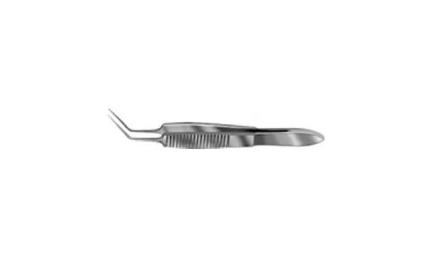 Bausch & Lomb - Bausch+Lomb - E2002 - Capsulorhexis Forceps Bausch+lomb Utrata 3-1/4 Inch Length Stainless Steel Nonsterile Nonlocking Thumb Handle Angled Fine Tip