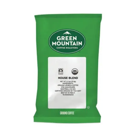 Green Mountain Coffee - GMT-4493 - Fair Trade Organic House Blend Coffee, Fractional Packs, 2.5 Oz, 50/carton