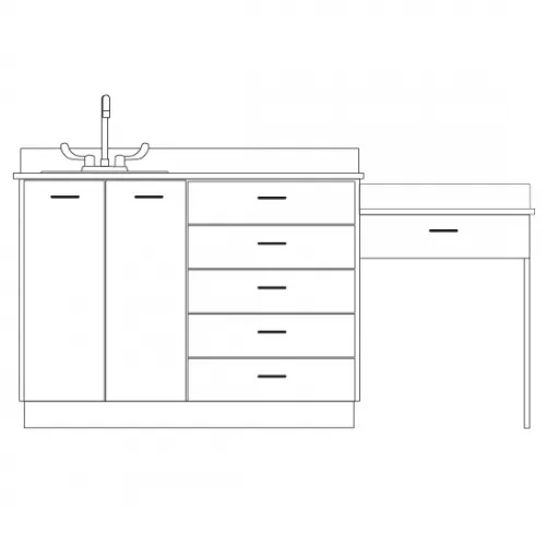 Clinton Industries - 8048-99 - 48  Cabinet  Desk  Sink Combo