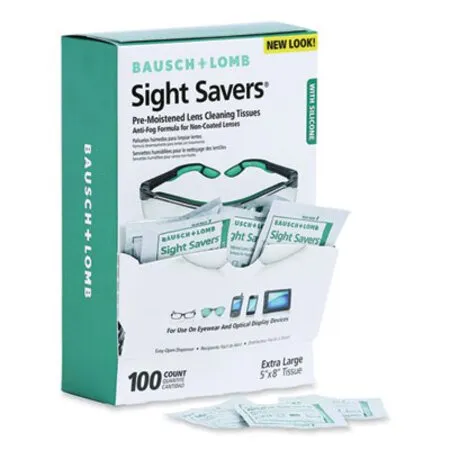 Lomb - BAL-8576 - Sight Savers Pre-moistened Anti-fog Tissues With Silicone, 8 X 5, 100/box