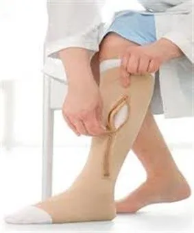 BSN Medical - JOBST UlcerCARE  - 114485 - Zippered Compression Stocking And Liner Jobst Ulcercare Knee High / Left Zipper Small Beige Open Toe