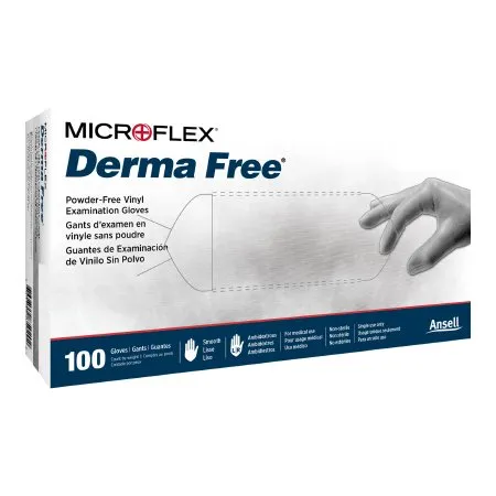 Microflex Medical - Derma Free - DF-850-S - Exam Glove Derma Free Small NonSterile Vinyl Standard Cuff Length Smooth Clear Not Rated
