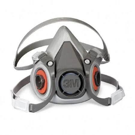 Grainger - 3M 6000 - 6AD97 - 3m 6000 Reusable Respirator Industrial N95 Half Face 4 Point Adjustable Head Strap Small Gray / White