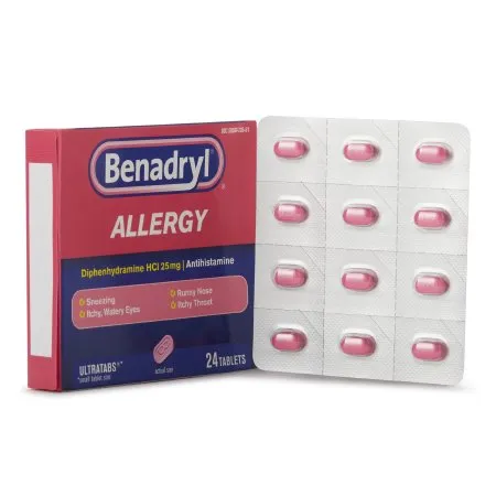 J&J - Benadryl - 50580022651 - Allergy Relief Benadryl 25 mg Strength Tablet 24 per Box