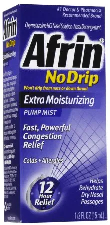MSD Consumer Care - Afrin No Drip Extra Moisturizing - 11523178301 - Sinus Relief Afrin No Drip Extra Moisturizing 0.05% Strength Nasal Spray 15 mL