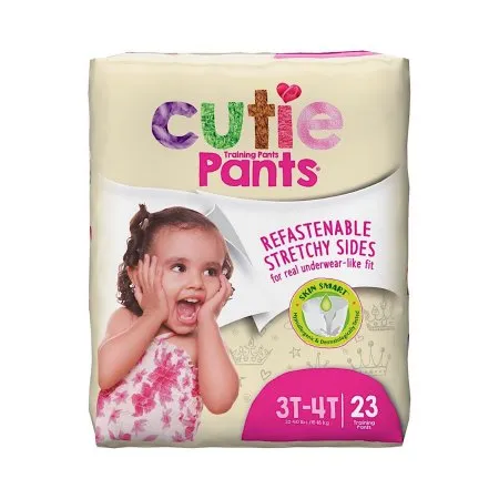 First Quality - Cutie Pants - Cr8008 - Female Toddler Training Pants Cutie Pants Size 3t To 4t Disposable Heavy Absorbency