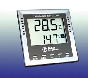 PANTek Technologies - Fisher Scientific Traceable - 15077963 - Digital Thermometer / Hygrometer With Alarm Fisher Scientific Traceable Fahrenheit / Celsius -40° To +158°f (-40° To +70°c) Internal Sensors Desk / Wall Mount Battery Operated